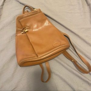 Brown Longchamp Leather Backpack
